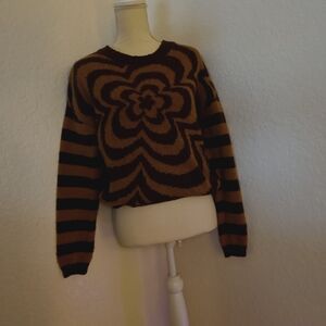 Almost Famous Brown and Black Striped Sweater